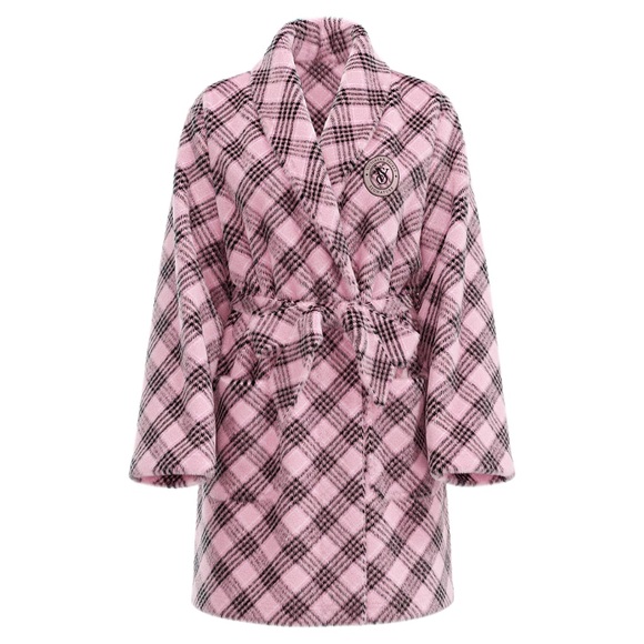 NWT* VICTORIA’S SECRET Short Cozy Robe in Pretty Blossom Fave Plaid - Picture 2 of 2